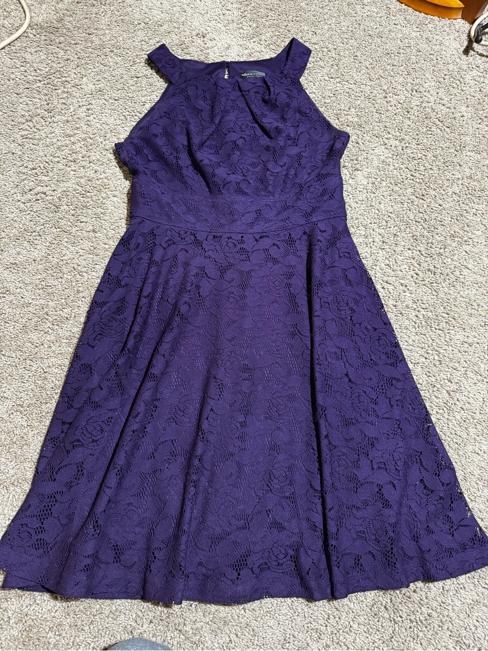 connected apparel Purple Lace Fit & Flare Dress 10